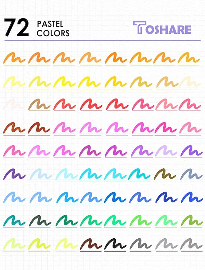Art Markers Pens Dual Tip Coloring Markers Set with Brush & Fine Nib for Adult Coloring Book Christmas Gifts Professional Calligraphy & Drawing Art Supplies Kit for Adults (72 Colors)