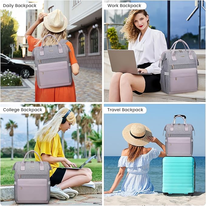 LOVEVOOK Laptop Backpack for Women,15.6 Inch Work Teacher Nurse Bag,Business Computer Backpack Purse with USB Port,Stylish Casual Daypack for Travel