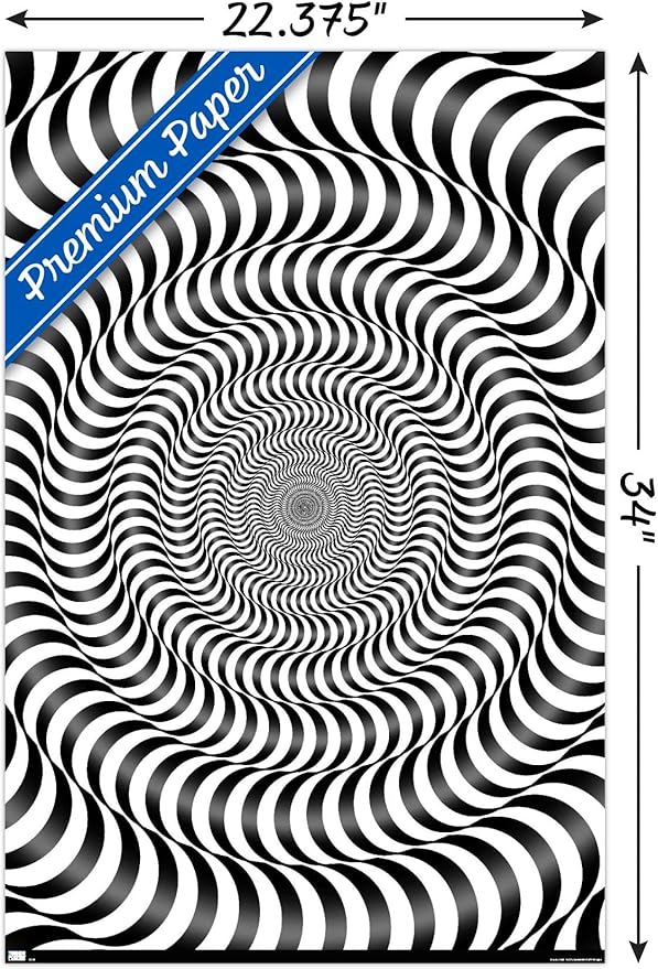 Trends International Zebra Stripe Optical Illusion Wall Poster, 22.375" x 34", Premium Poster & Mount Bundle