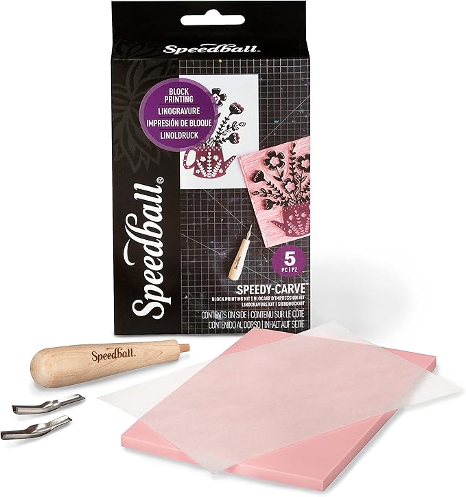 Speedball Art Products SB4100 Speedy-Carve Rubber Stamp Making Kit – Great Starter for Beginners