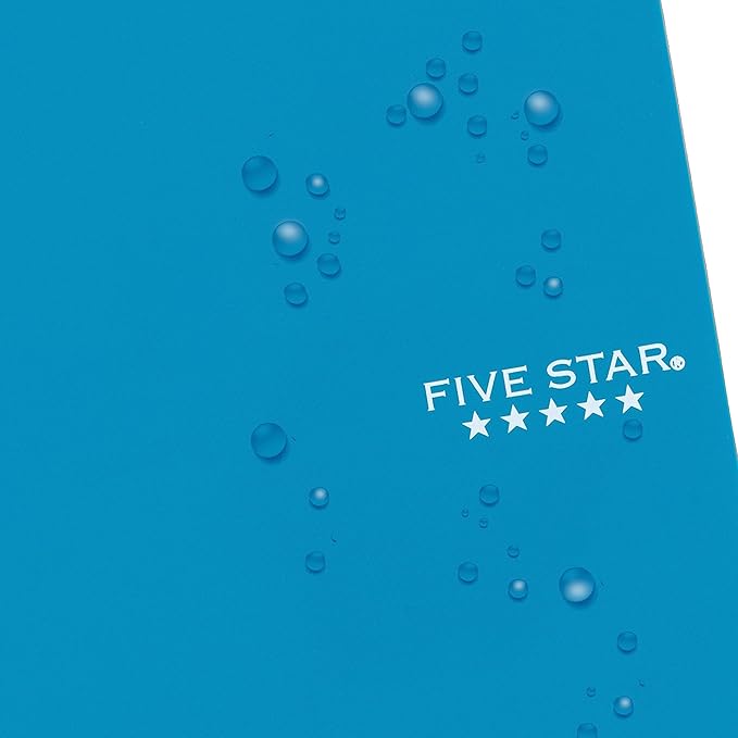 Five Star Small Spiral Notebook, 2 Subject, College Ruled Paper, 9-1/2" x 6", 100 Sheets, Teal Blue (06180AA4)