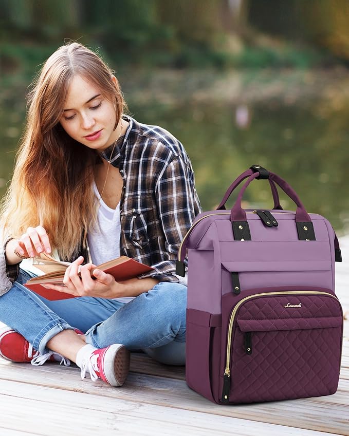 LOVEVOOK Laptop Backpack for Women, 15.6 inch Waterproof Nurse Bag Teacher Work Backpack Purse for Women, Travel Computer Backpack for College Office Business Ladies