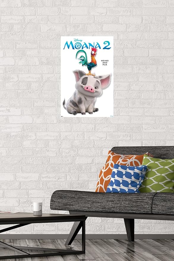 Disney Moana 2 - Heihei and Pua Feature Series Wall Poster, 22.4L" x 14.7W", Premium Unframed Version