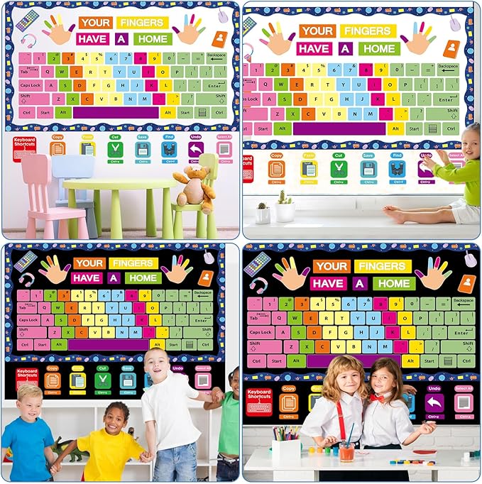 Computer Keyboard Bulletin Board Set Keyboard Shortcuts Classroom Decorations Inspirational Technology Education Paper Cutouts Computer Lab Bulletin Board for Back to School Office Teacher Supplies