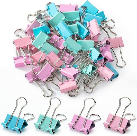 Mr. Pen- Small Binder Clips, 50 pcs, 0.75", Small Size, Pastel Color Metal Binder Paper Clips, Paper Clamps for Office Supplies, Home, School, Business, Document Organizing