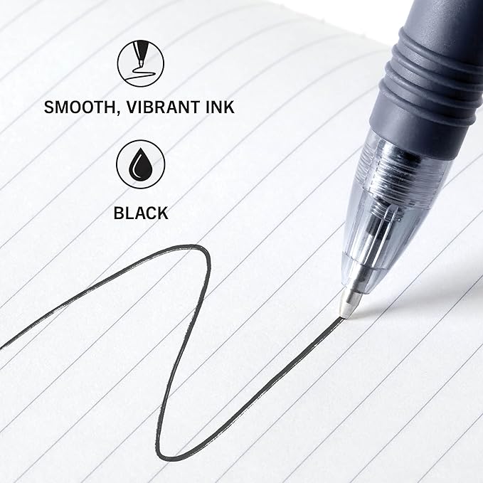 Zebra Pen Z-Grip Retractable Ballpoint Pen, Smooth-Flowing Black Ink, 1.0mm Medium Point, School & Office Supplies, Ideal for Note-Taking, Journal and Planner Use, 7-Pack (22271)