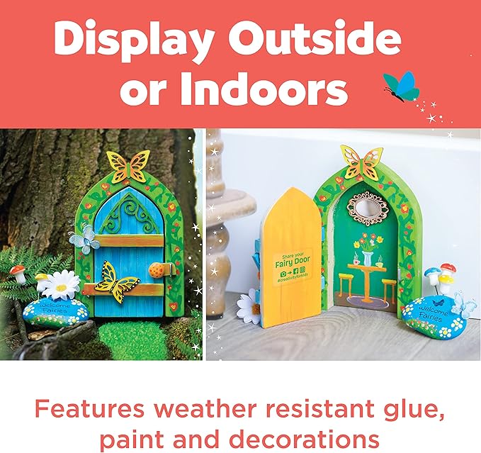 Creativity for Kids Butterfly Fairy Door Kit - Painting Arts and Crafts for Kids, Creative Gifts for Girls and Boys (Ages 6+)