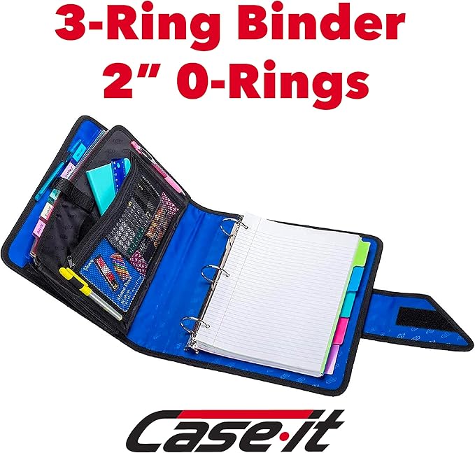 Case-it The Open Tab Binder - 2 Inch O-Rings - 5 Color Tab Expanding File Folder - Multiple Pockets - 400 Sheet Capacity - Pink S-826-A