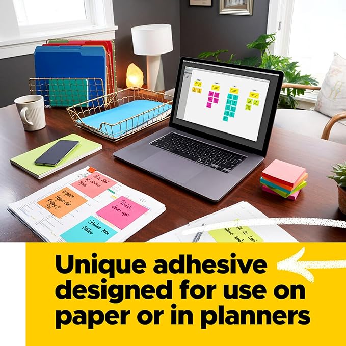 Post-it Notes, 3 in x 3 in., 3 Sticky Notes Pads, 50 Sheets per Pad, Poptimistic Collection, School Supplies and Oﬃce Products, The Original Post-it Note