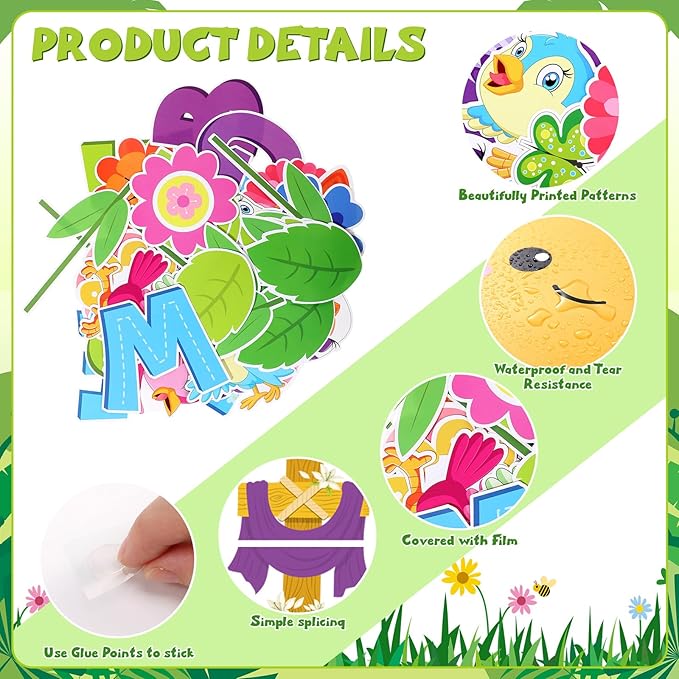 Pajean 112 Pcs Religious Bulletin Board Decorations Classroom Christian Flower Tree Bulletin Board Set Jesus Brings New Life Cutout Bible Vbs Craft for Summer Classroom Sunday School Church Supplies