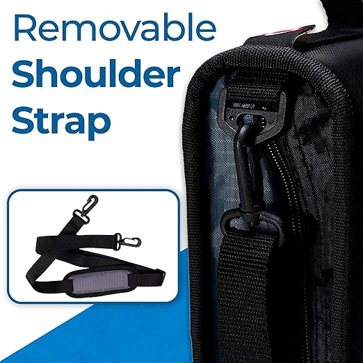 Case-it 2 Inch 3 O-Ring Zipper Binder with Padded Laptop Case Workstation, Shoulder Strap, LT-117, Black