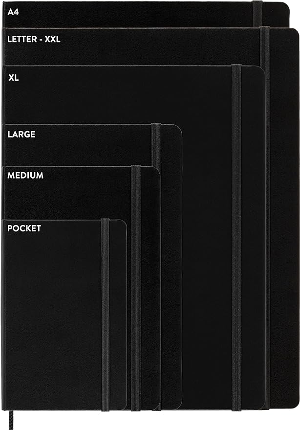 Moleskine Cahier Journal, Soft Cover, Large (5.5" x 3.5" (M)) Ruled/Lined, Black, 80 Pages (Set of 3)
