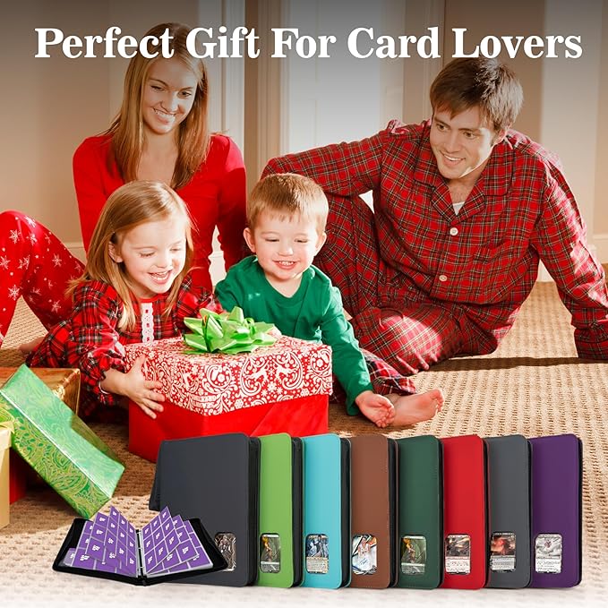 Card Binder 9 Pocket, Trading Card Binder with Clear Window Design, 720 Double Sided Pocket PU Collection Binder, Card Albums for MTG, TCG, and Sports Cards(Purple)