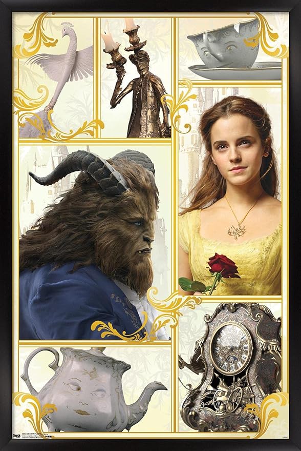 Trends International Disney Beauty And The Beast - Group Wall Poster, 22.375" x 34", Black Framed Version