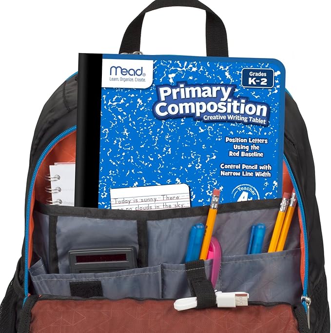 Mead Primary Composition Book, 4 Pack, Primary Ruled Journal, Grades K-2, 7-1/2" x 9-3/4", 100 Sheets per Comp Book, Assorted Colors (610053-ECM)