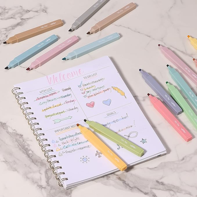 Mr. Pen- Aesthetic Highlighters, 20 pcs, Chisel Tip, Pastel Colors, No Bleed Bible Highlighter Pastel, Assorted Colors (Pack of 2)