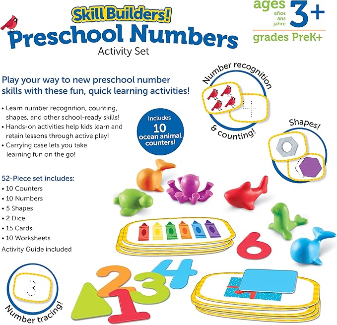 Learning Resources Skill Builders! Preschool Numbers - Back to School Supplies, Teacher Must Haves, Toddler Learning Activities, Ages 3+
