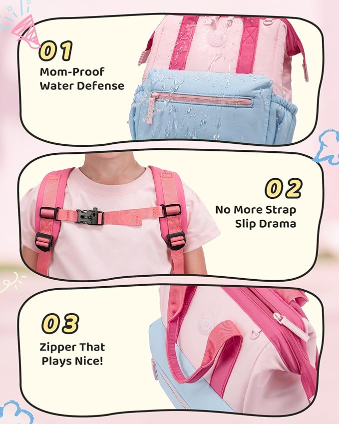LOVEVOOK Kids Backpack for Girls 4-8 with Lunch Bag, Preschool Kindergarten Backpack for Girls, Large School Backpack Set for Elementary Soft Padded, Perfect for Travel and Daycare