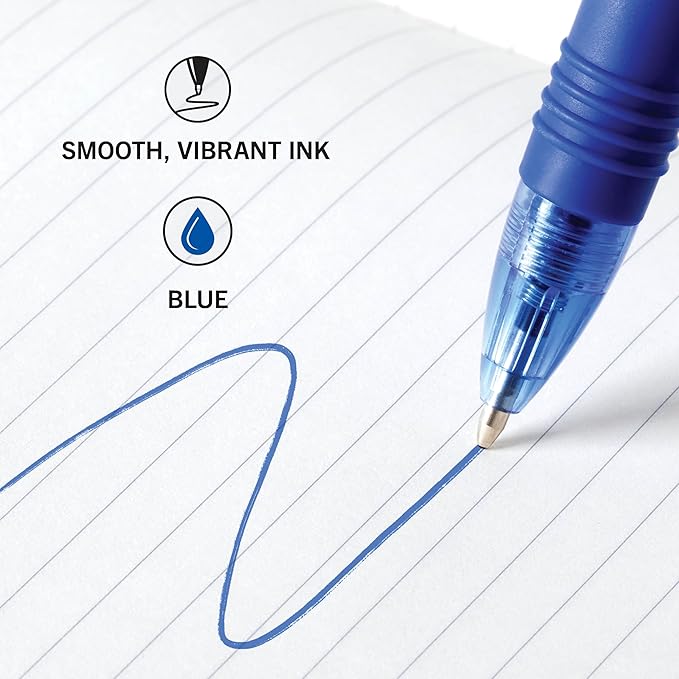 Zebra Pen Z-Grip Retractable Ballpoint Pen, Smooth-Flowing Blue Ink, 1.0mm Medium Point, School & Office Supplies, Ideal for Note-Taking, Journal and Planner Use, 12-Count (22220)