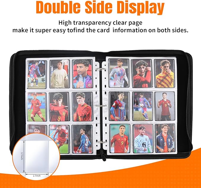 9 Pocket Card Sleeves Binder Sheets for 3 Ring Binder, 1224 Pockets Double-Sided Transparent Trading Card Pages Sleeves for Sports, MTG, Baseball, Game, Business (68 Pages)