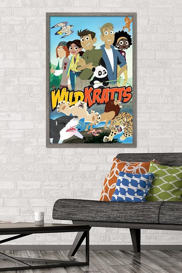 Wild Kratts - Group Wall Poster, 34L" x 22.4W", Barnwood Framed Version