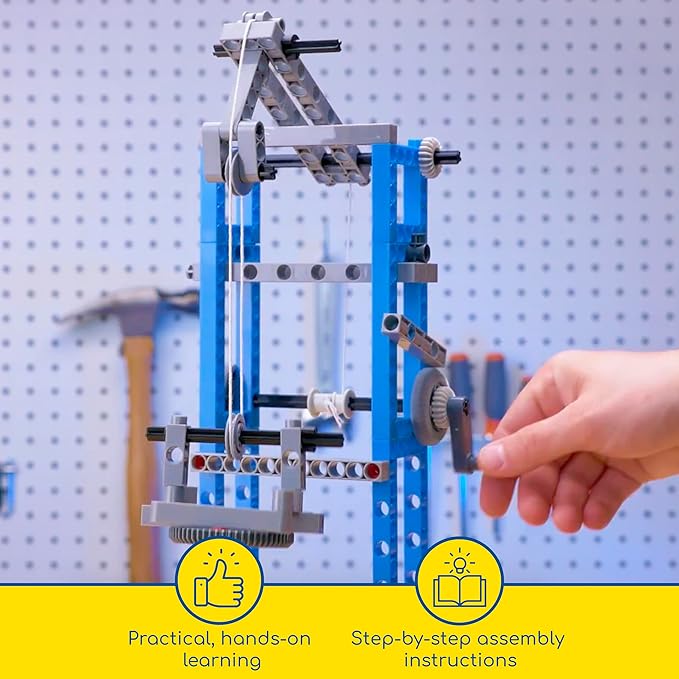 Thames & Kosmos Simple Machines Science Experiment & Model Building Kit, Introduction to Mechanical Physics, Build 26 Models to Investigate The 6 Classic Simple Machines