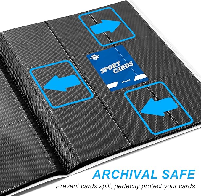 Trading Card Binder, Card Binder Album Folder Book Fit for MTG Baseball Football Sports Cards, Easy to Use Card Collection Binder (White, 360 Pockets)