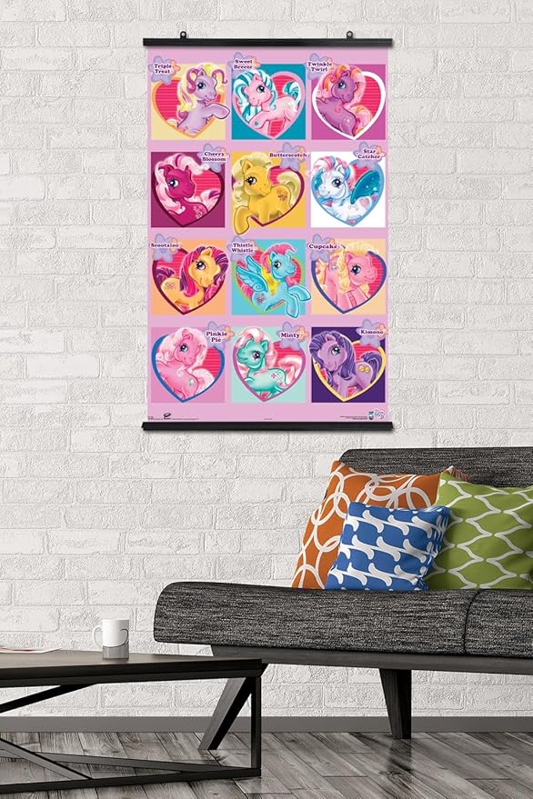 Trends International Hasbro My Little Pony - Chart Wall Poster, 22.375" x 34", Premium Poster & Clip Bundle