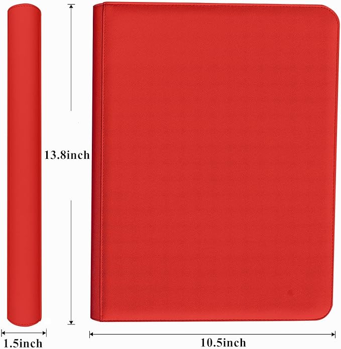 Premium 9-Pocket Zippered Trading Card Binder, 540 Pockets Double-Sided Side-Loading Card Organizer Album, PU Leather Card Holder Protector for MTG, TCG, Sports Cards (Red)