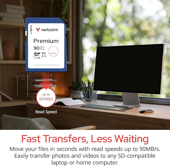 Verbatim 128GB Premium SDXC Memory Card, UHS-I V10 U1 Class 10