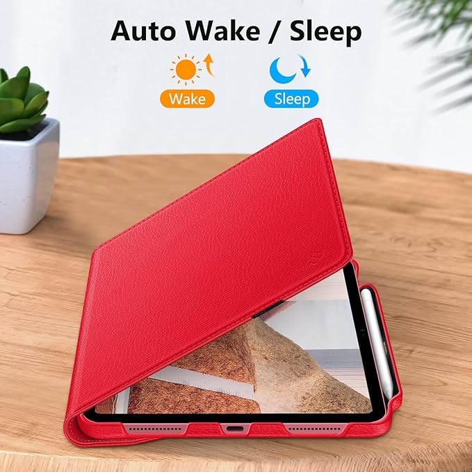 Fintie Rotating Case for iPad (A16) 11th Generation 11 Inch (2025), iPad 10th Generation 10.9 Inch (2022) - [Built-in Pencil Holder] 360 Degree Rotating Protective Stand Cover, Red