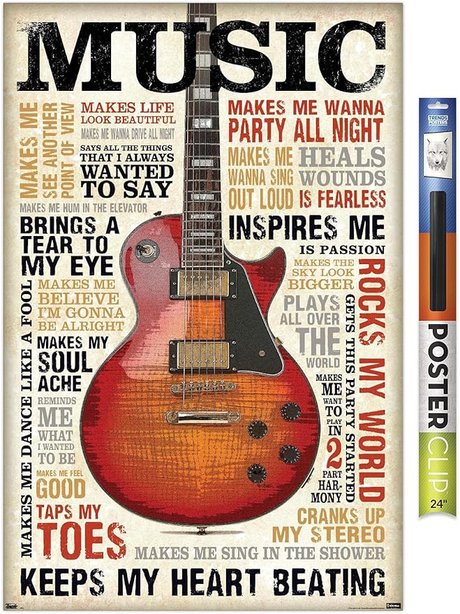 Trends International Music Inspires Me Wall Poster, 22.375" x 34", Poster & Clip Bundle
