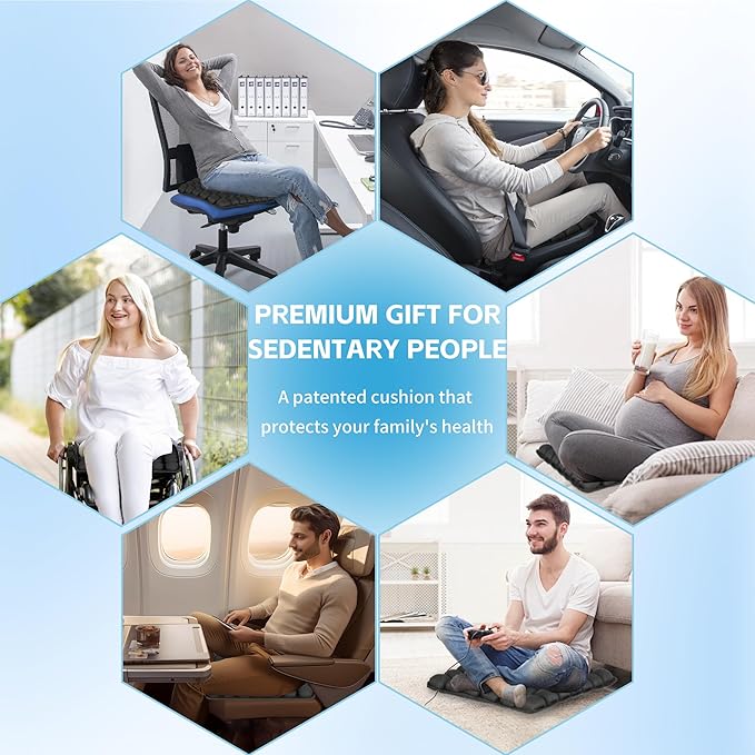 1pcs Travel Seat Cushion, Airplane Seat Cushion for Long Flight, Airplane Gadgets Inflatable Seat Cushions, 3D Inflatable Airbag PortableCushion With Air Pump,Ergonomic for Wheelchair Office Chair