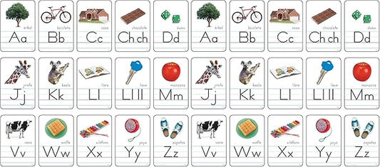 Franja Ilustrada del Abecedario Manuscrito (Zaner-Bloser) Bulletin Board Set (Pack of 2)