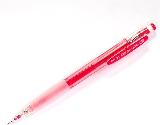 Pilot Color Eno Red Set, 0.7mm Mechanical Pencil + Mechanical Pencil Lead 0.7mm, Red, 10 Leads(Japan Import)