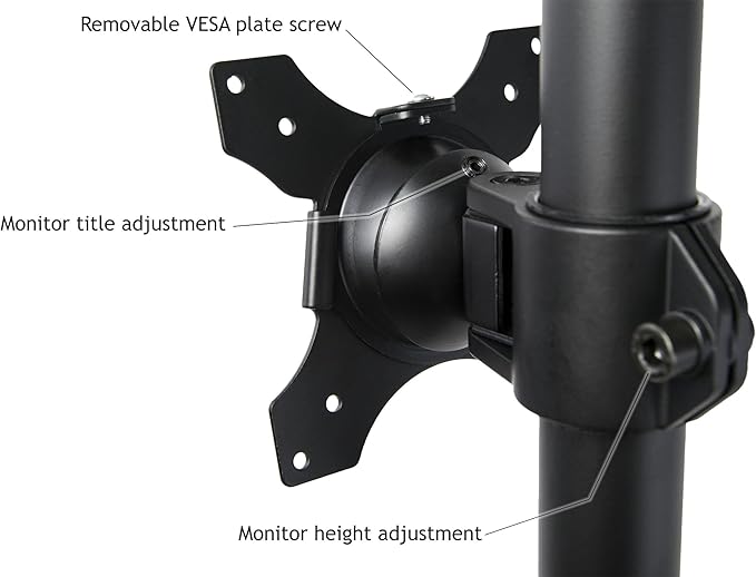 VIVO Triple Vertical LCD Monitor Height Adjustable Desk Mount Stand for 3 Screens up to 27 inches STAND-V003D