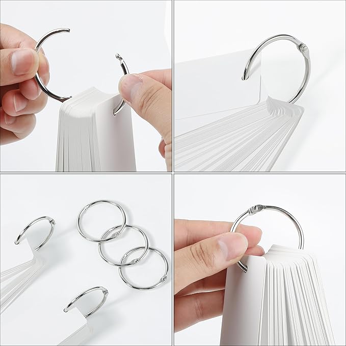 Mr. Pen- Loose Leaf Binder Ring Bulk, 1.5 Inch, 100 Pack, Silver, Metal Rings for Index Cards