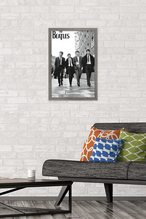 Trends International The Beatles - In London Wall Poster, 22.4L x 14.7W, Barnwood Framed Version