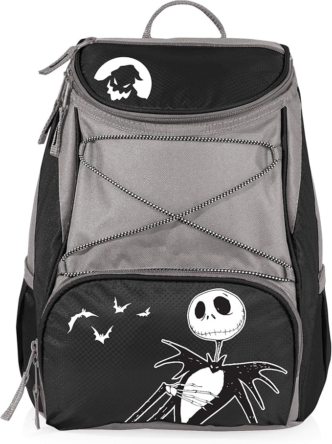 PICNIC TIME Disney Nightmare Before Christmas Jack PTX Backpack Cooler, Soft Cooler Backpack, Insulated Lunch Bag, (Black with Gray Accents)