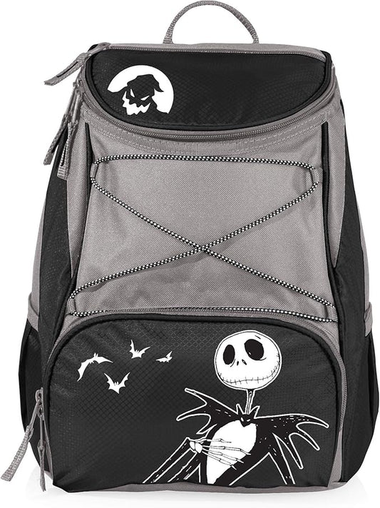PICNIC TIME Disney Nightmare Before Christmas Jack PTX Backpack Cooler, Soft Cooler Backpack, Insulated Lunch Bag, (Black with Gray Accents)