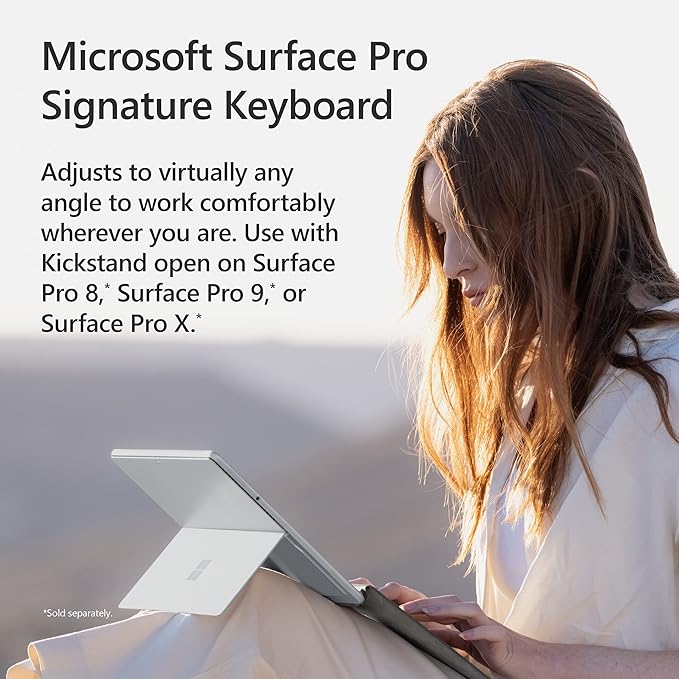 Microsoft Surface Pro Signature Keyboard, Backlit Keys and Large Trackpad, Durable and Smooth Alcantara Material, Forest Colour