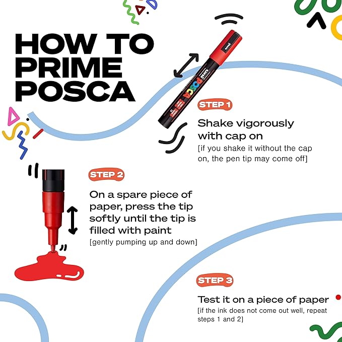 POSCA Canvas Paint by Number Kit, Lilac Dream - 8 Markers with 2 Pre-Drawn Canvases - For All Artists and Holiday Gifting