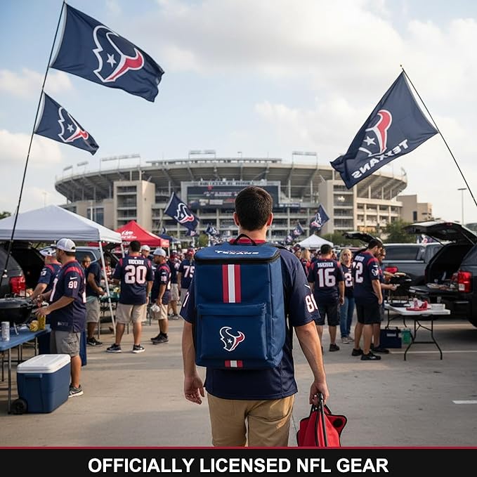 Cooler Backpack – Portable Soft Sided Ice Chest – Insulated Bag Holds 36 Cans - Football Gear – Show Your Team Spirit with Officially Licensed Fan Gear