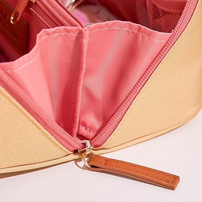 Erin Condren Small Organizer Case, Stylish Marigold Multi-Purpose Travel Case with Sturdy Vegan Leather Handle, Carry Toiletries, Makeup, Jewelry or Essentials