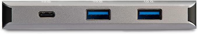 StarTech.com 3 Port USB C Hub with Gigabit Ethernet RJ45 GbE Port - 2X USB-A, 1x USB-C - SuperSpeed 10Gbps USB 3.2 Gen 2 Type C Hub Adapter - USB Bus Powered - Aluminum - Works w/TB3, TAA