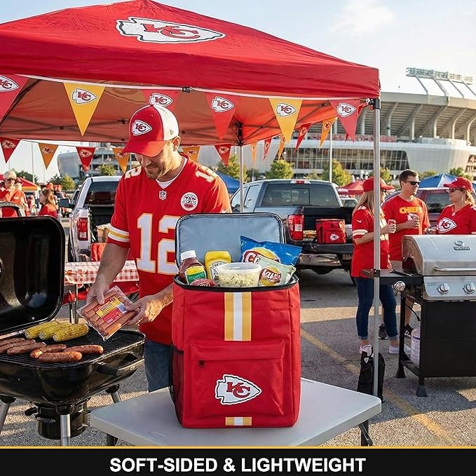 Cooler Backpack – Portable Soft Sided Ice Chest – Insulated Bag Holds 36 Cans - Football Gear – Show Your Team Spirit with Officially Licensed Fan Gear