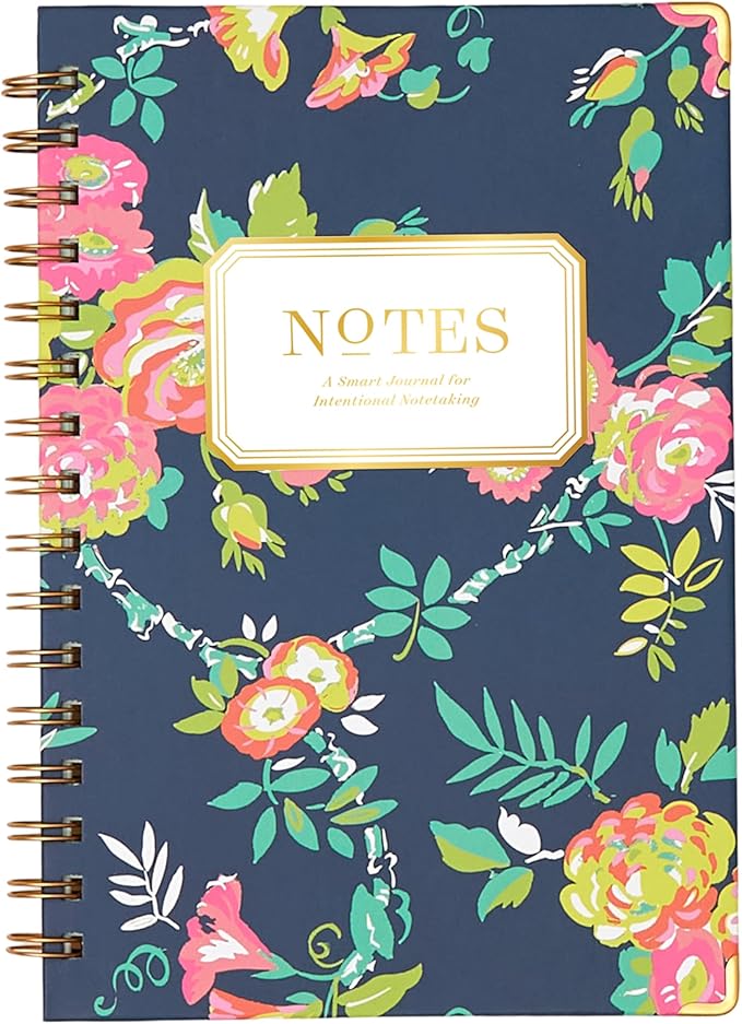 Blue Sky Day Designer for Notebook Journal, 160 Ruled Pages, Twin-Wire Binding, Hardcover, 5.75'' x 8.5'', Peyton Navy