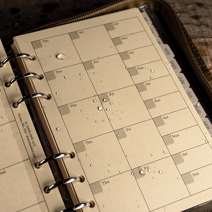 Rite In The Rain Weatherproof Complete Field Planner Kit, 4.625" x 7 " Tan Sheets, MultiCam Cover (No. 9255M)