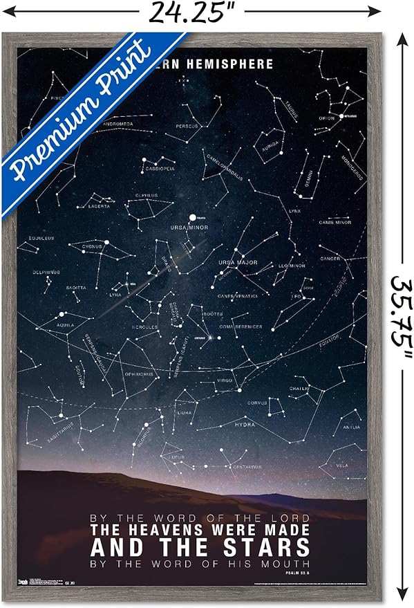 The Stars Wall Poster, 34L" x 22.4W", Barnwood Framed Version