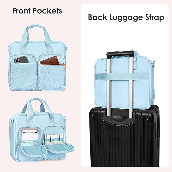 3 Ring Zipper Binder, 2 Inch Ring Binder Organizer Bag with Shoulder Strap Fits 13 Inch Laptop and 500 Sheets, Blue(Empty Bag Only)